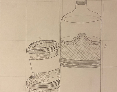 Basic Drawing Midterm - Drawings 1 & 2 (Only Line Work)