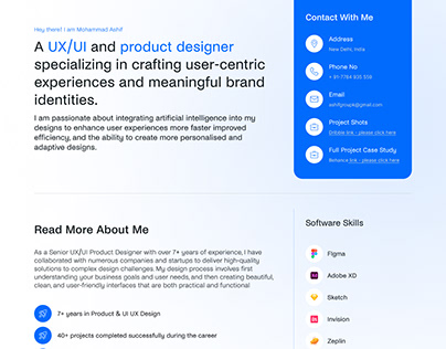 My Profile as Sr UI UX Designer