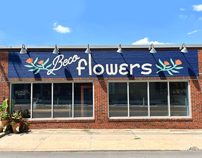 Beco Flowers Hand Painted Sign
