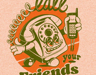 Call your friends - tee shirt concept