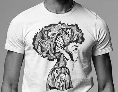 Afrocentric T-shirt: Artwork "Beautiful Mind"