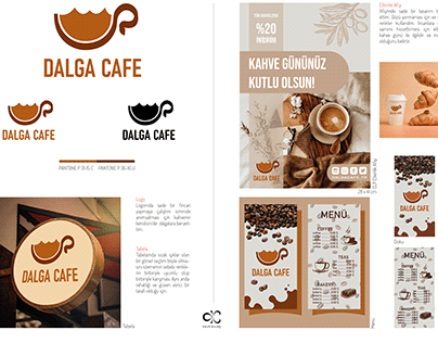Cafe logosu, etkinlik afişi ve menü