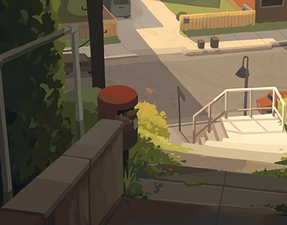 Suburb Background Painting