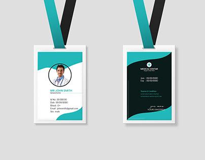 Doctor id card design template