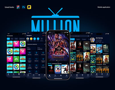 Million TV Mobile app design