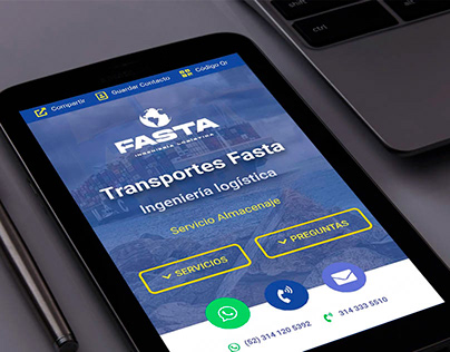 Diseño Tarjeta Digital "Fasta transportes, logística"