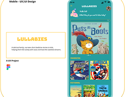 Lullabies|A Tale Teller ChatBot App for Children|UX|UI