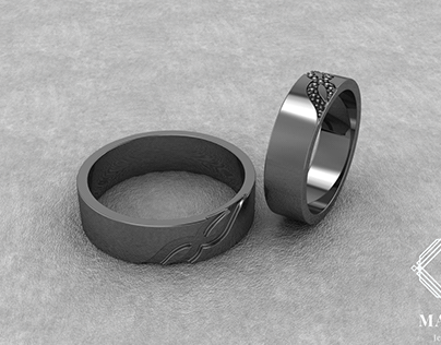 Wedding rings 3D model
