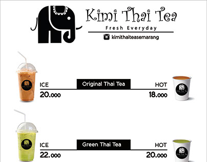 Kimi Thai Tea Menu Book