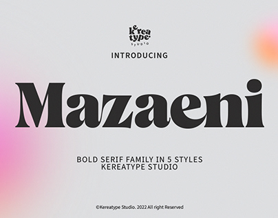 Mazaeni Regular - Free Serif Font
