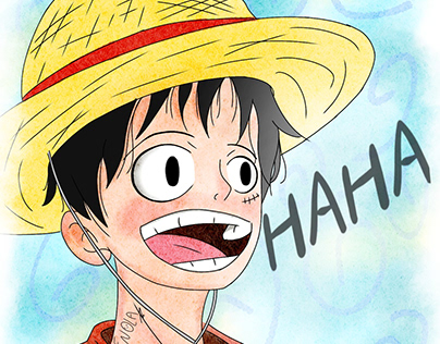 Monkey D. Luffy - Estudo em aquarela digital