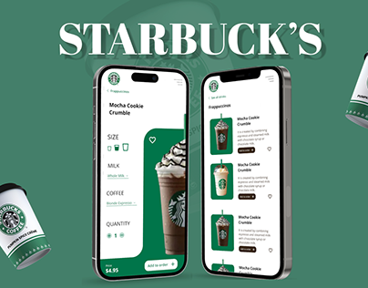 Starbucks Coffee Mobile App Screens (Ordering App)