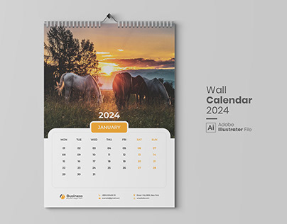 2024 Wall Calendar Design Template