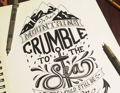 Hand lettered Led Zeppelin Lyrics