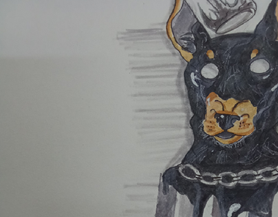 doberman dog drawing by retage 🐕‍🦺