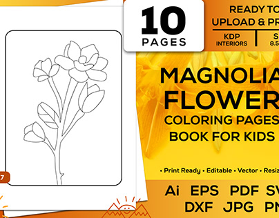 Magnolia Flower Coloring Pages Book Kids