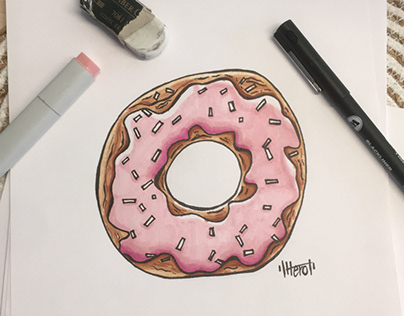 Yammi yammi donut Illustration with Marker