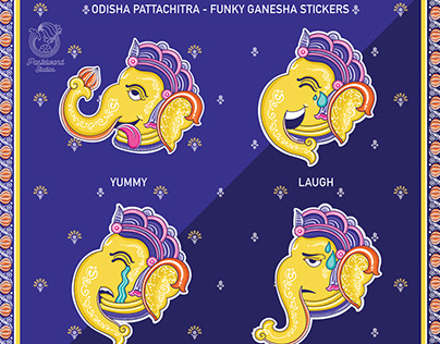 Chat Stickers - Funky Pattachitra Ganesha
