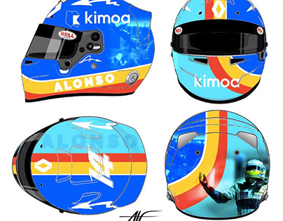 Fernando Alonso Helmet « Renault Champion Hommage »