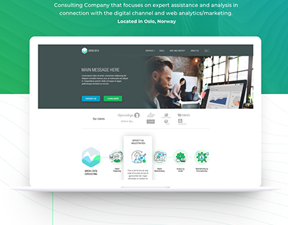 Landing page design for Consulting Company ARENA DATA