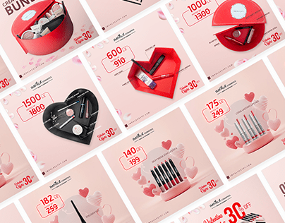 Cosmetics Advertising ads - Valentine's Day designs