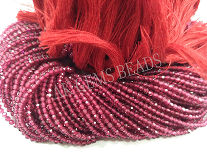 Natural Red Spinel Glass Faceted Rondelle Gemstone Bead