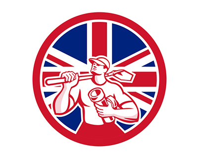 British Drainlayer Union Jack Flag Icon