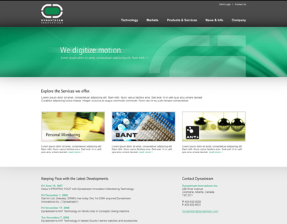 Dynastream Website Design