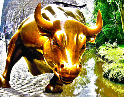 New York - Wall Street Charging Bull. Year 2008