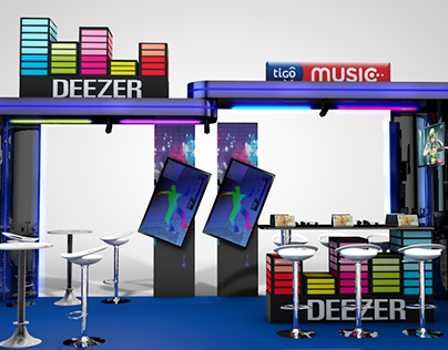 Stand Deezer Tigo Music - Diseño 3d