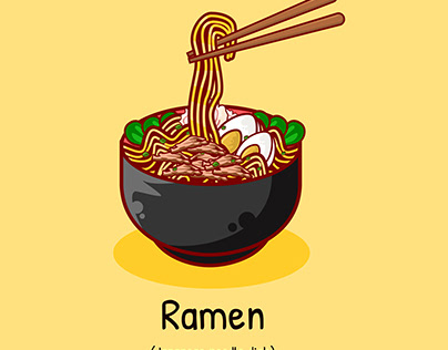 Ramen illustration asian food