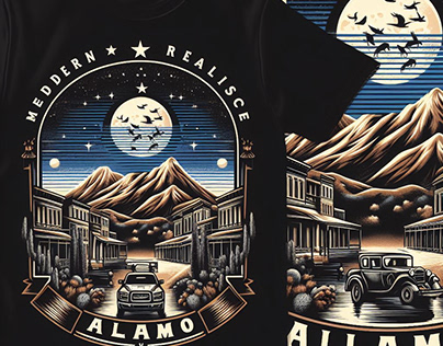 Alamo NV Modern Vintage T-Shirt Design For Sell in 15$