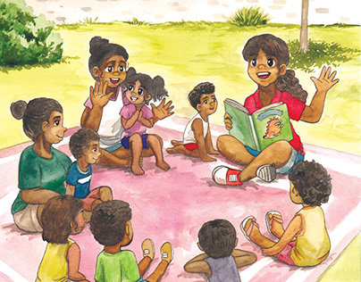 Book Illustration : Playgroup In Doomadgee