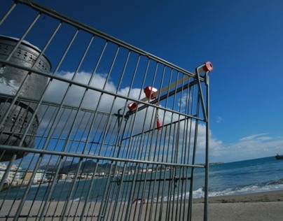 cage on the beach