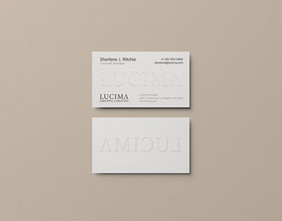 Embossed business card