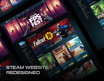 Project thumbnail - Steam Website Redesigned