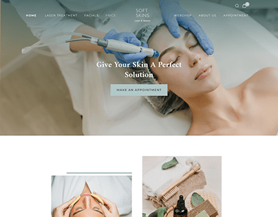 skin care website mockup design