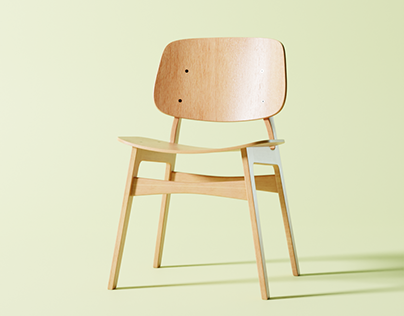 Photorealistic Wood Chair