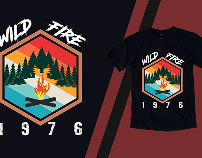 Wild fire retro t shirt design