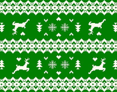 Christmas Navajo Pixel Art Seamless Pattern