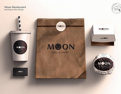Menu, Logo, & Leaflet Design | Moon Restaurant
