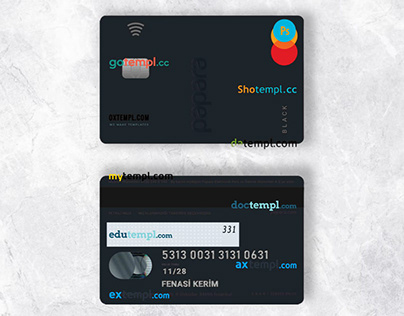 Turkey Papara MasterCard template