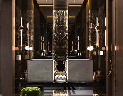 Luxury Guest bathroom design in kSA