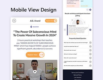 Mobile View Design for Avinash Anand Singh