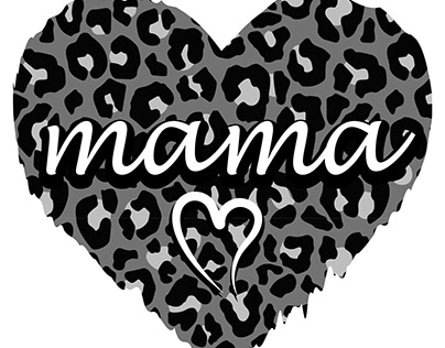 Mama Love - black leopard pattern