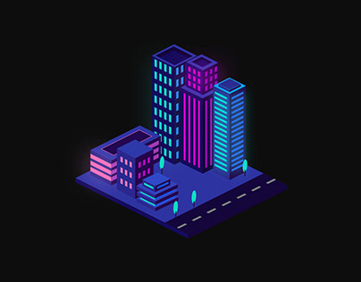 Isometric Cyberpunk City