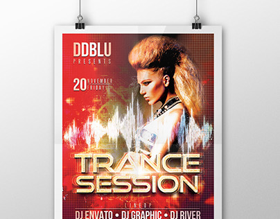 Trance Session Flyer PSD Template
