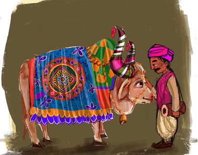 Character design of A Fortune telling bovine