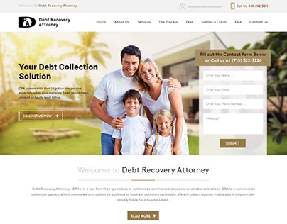 Debt home page design layout