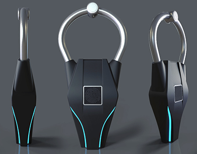 Padlock with a fingerprint sensor concept design